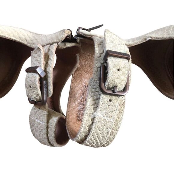 Ugg Char Mar Pearl suede tan Ankle wedge tan sandal size 7.5 - Picture 5 of 8